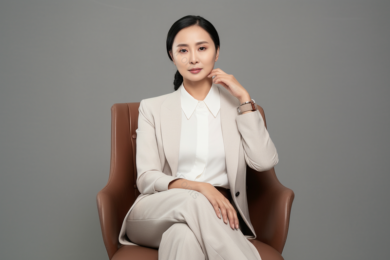 着装得体坐在椅子上接受采访的都市白领女性,高清,摄影图,摄影图片,图片大全,摄影图免费下载